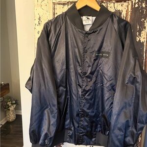 Black Sheep Augusta embroidered label. Men's Satin Bomber Jacket - Black XL.
